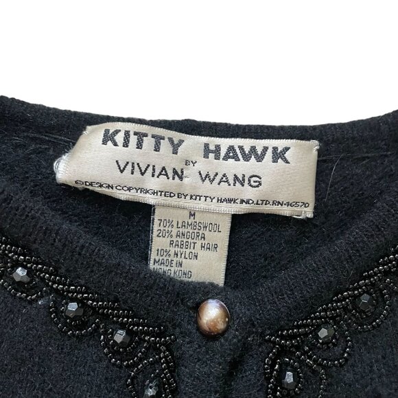 Kitty Hawk by Vivian Wang Embellished Wool Cardigan Sweater Women's Medium Black - Picture 4 of 7